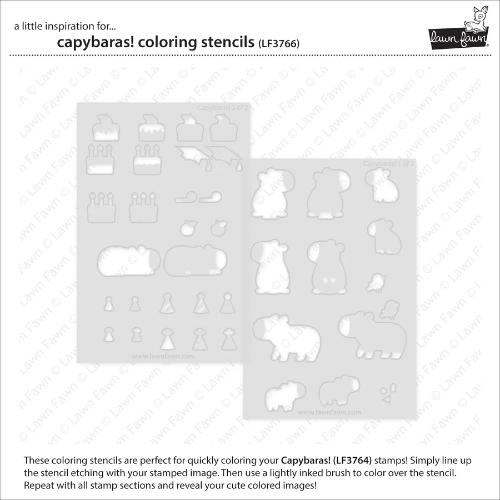 Lawn Fawn LF3766 - Lawn Clippings - Capybaras! Coloring Stencils
