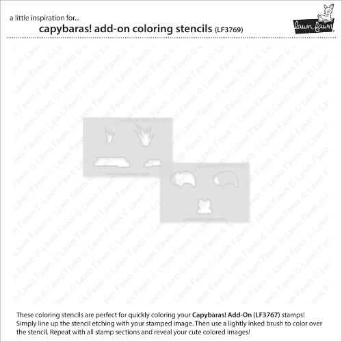 Lawn Fawn LF3769 - Lawn Clippings - Capybaras! Add-On Coloring Stencils