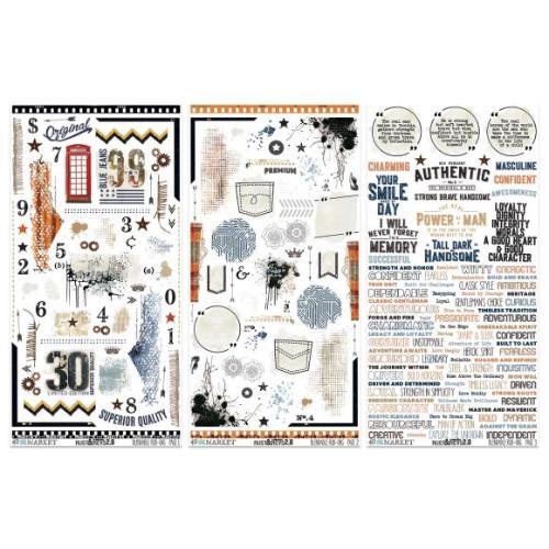 49 And Market Rub-On Transfer Set 6"X12" Rust & Revs 2.0