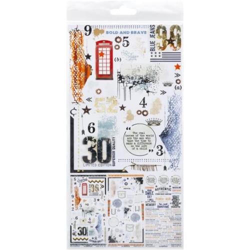 49 And Market Rub-On Transfer Set 6"X12" Rust & Revs 2.0