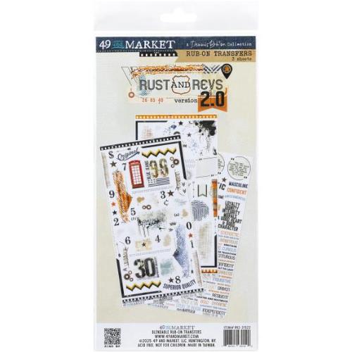 49 And Market Rub-On Transfer Set 6"X12" Rust & Revs 2.0