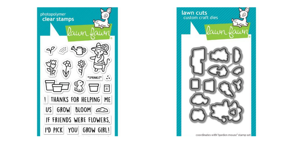Lawn fawn LF3364/LF3365 Garden Mouse Stamp/ Die Bundle