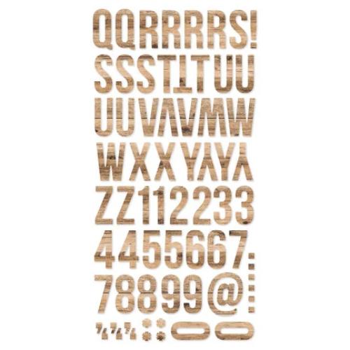 Simple Stories Color Vibe Foam Alpha Stickers Woods Hickory (120pcs) (13490)