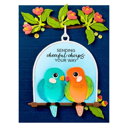 Spellbinders Pretty Birds Etched Dies from the Cheerful Chirps Collection