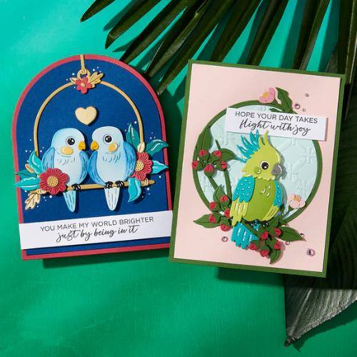 Spellbinders Spread Your Wings Sentiments Clear Stamp Set from the Cheerful Chirps Collection