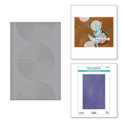 Spellbinders Lined Circles Embossing Folder from the Modern Botanicals Collection by Dina Wakley