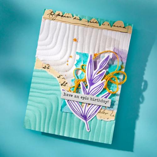 Spellbinders Lined Corners 3D Embossing Folder from the Modern Botanicals Collection by Dina Wakley