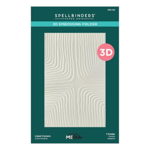 Spellbinders Lined Corners 3D Embossing Folder from the Modern Botanicals Collection by Dina Wakley
