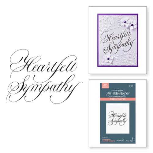 Spellbinders Copperplate Heartfelt Sympathy BetterPress Plate from the Copperplate Happy Everything Sentiments Collection by Paul Antonio