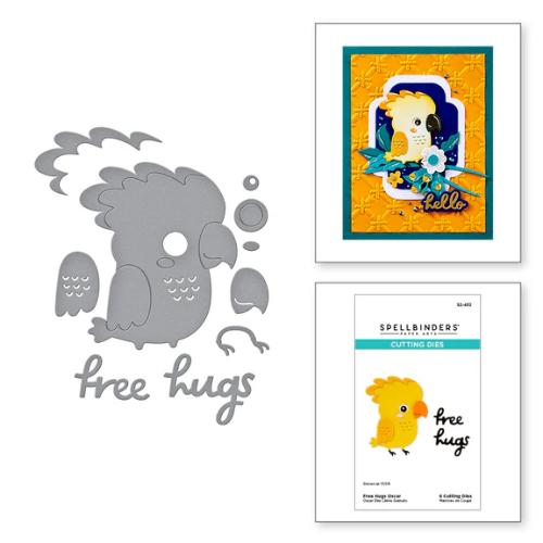 Spellbinders Free Hugs Oscar Etched Dies from the Cheerful Chirps Collection