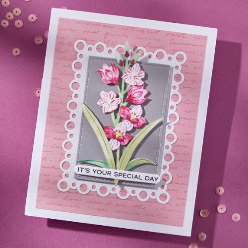 Spellbinders Layered Gladiolus Etched Dies from the Wildflowers Collection by Lisa Horton