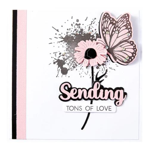 Spellbinders Sending Smiles Sentiments Clear Stamp & Die Set from the Wildflowers Collection by Lisa Horton