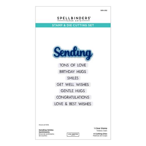 Spellbinders Sending Smiles Sentiments Clear Stamp & Die Set from the Wildflowers Collection by Lisa Horton