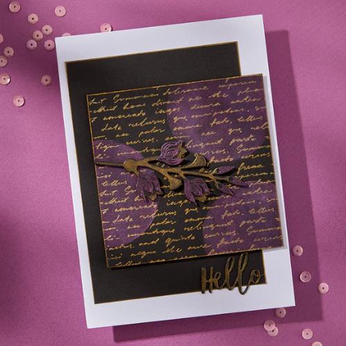 Spellbinders Script Text BetterPress Plate from the Wildflowers Collection by Lisa Horton