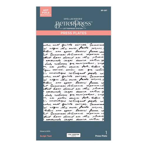 Spellbinders Script Text BetterPress Plate from the Wildflowers Collection by Lisa Horton