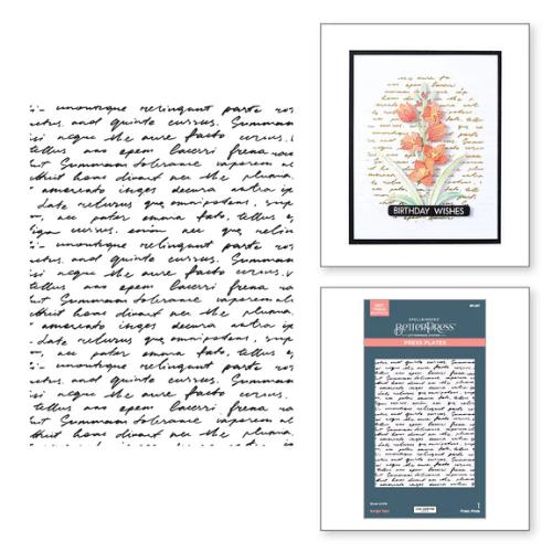 Spellbinders Script Text BetterPress Plate from the Wildflowers Collection by Lisa Horton