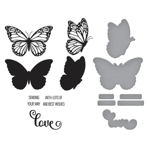 Spellbinders Butterfly Silhouettes Registration Press Plate & Die Set from the Wildflowers Collection by Lisa Horton