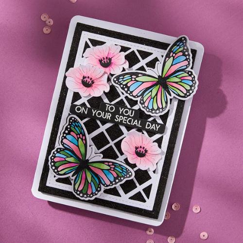 Spellbinders Butterfly Silhouettes Registration Press Plate & Die Set from the Wildflowers Collection by Lisa Horton