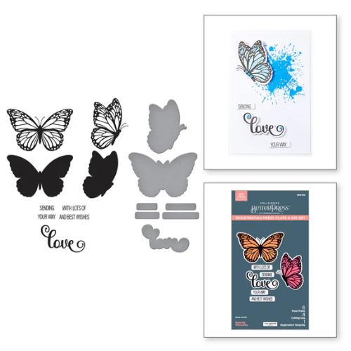 Spellbinders Butterfly Silhouettes Registration Press Plate & Die Set from the Wildflowers Collection by Lisa Horton