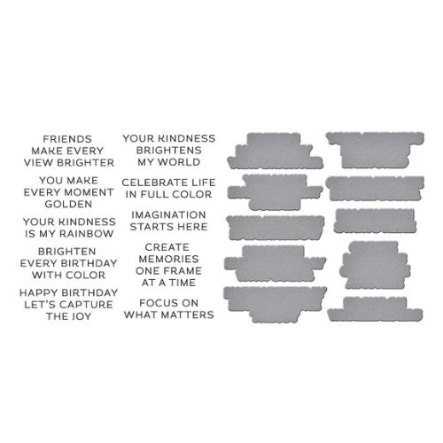 Spellbinders Reel Color Sentiments BetterPress Plate & Die Set from the Take Note Collection