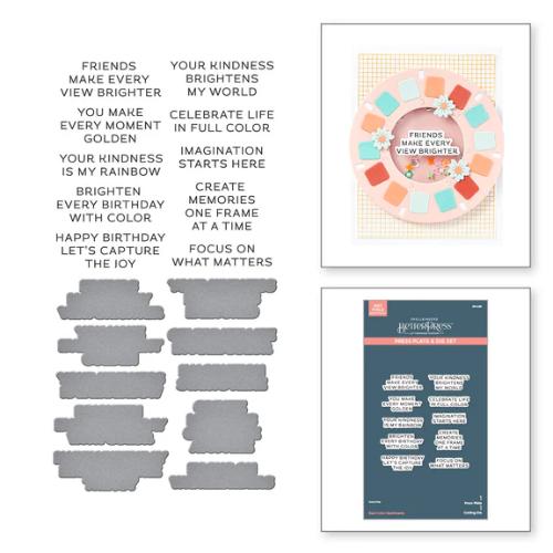 Spellbinders Reel Color Sentiments BetterPress Plate & Die Set from the Take Note Collection