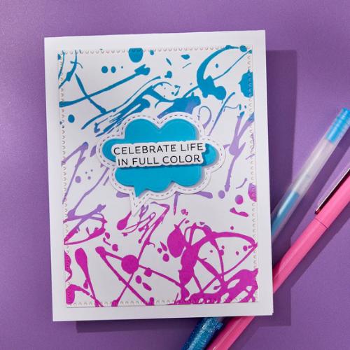 Spellbinders Memo Splatter BetterPress Plate from the Take Note Collection