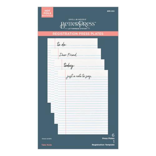 Spellbinders Take Note Registration Press Plates from the Take Note Collection