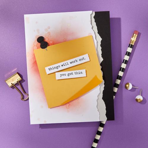 Spellbinders Torn Paper Edges Etched Dies from the Take Note Collection