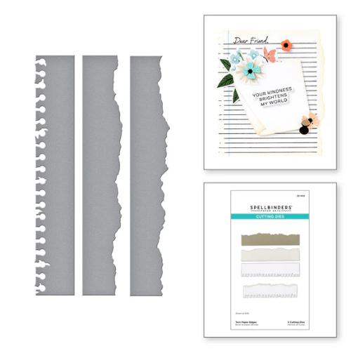 Spellbinders Torn Paper Edges Etched Dies from the Take Note Collection
