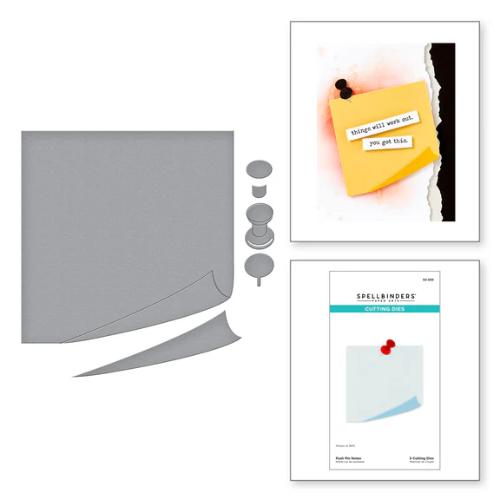 Spellbinders Push Pin Notes Etched Dies from the Take Note Collection