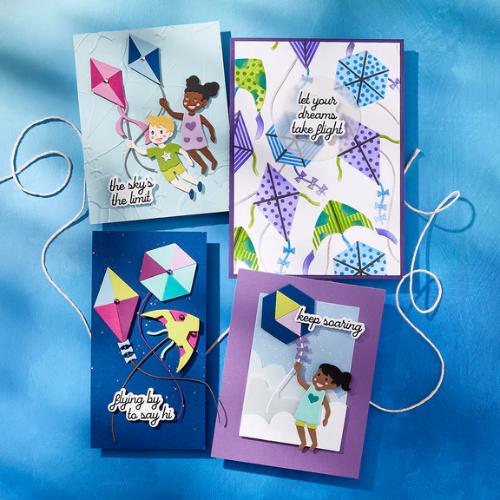 Spellbinders Flying Kites 3D Embossing Folder from the Sky's the Limit Collection by Simon Hurley