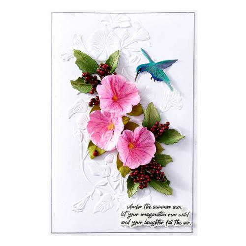 Spellbinders Petunia and Hummingbird Etched Dies from the Summer Solstice Garden Collection by Susan Tierney-Cockburn