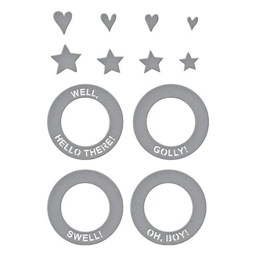 Spellbinders Frame & Sentiments Etched Dies from the Say Cheese Classic Mouse Collection