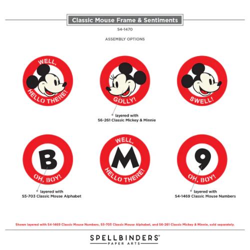 Spellbinders Frame & Sentiments Etched Dies from the Say Cheese Classic Mouse Collection