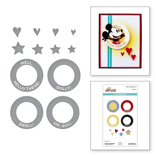 Spellbinders Frame & Sentiments Etched Dies from the Say Cheese Classic Mouse Collection
