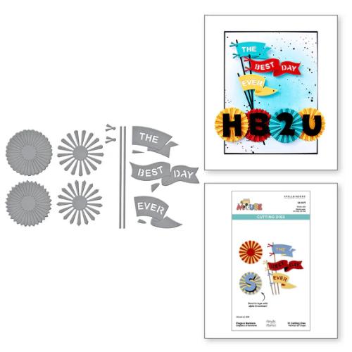 Spellbinders Flags & Banners Etched Dies from the Say Cheese Classic Mouse Collection