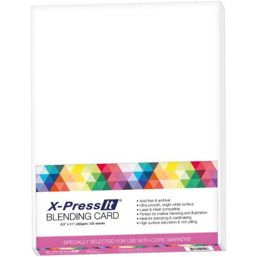 X-Press Blending Card 8.5"X11" 125/Pkg White