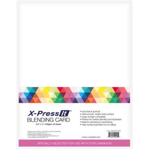 X-Press Blending Card 8.5"X11" 25/Pkg White
