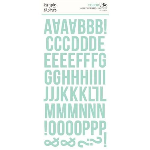 Simple Stories Color Vibe Foam Alpha Stickers Robin's Egg (13442)