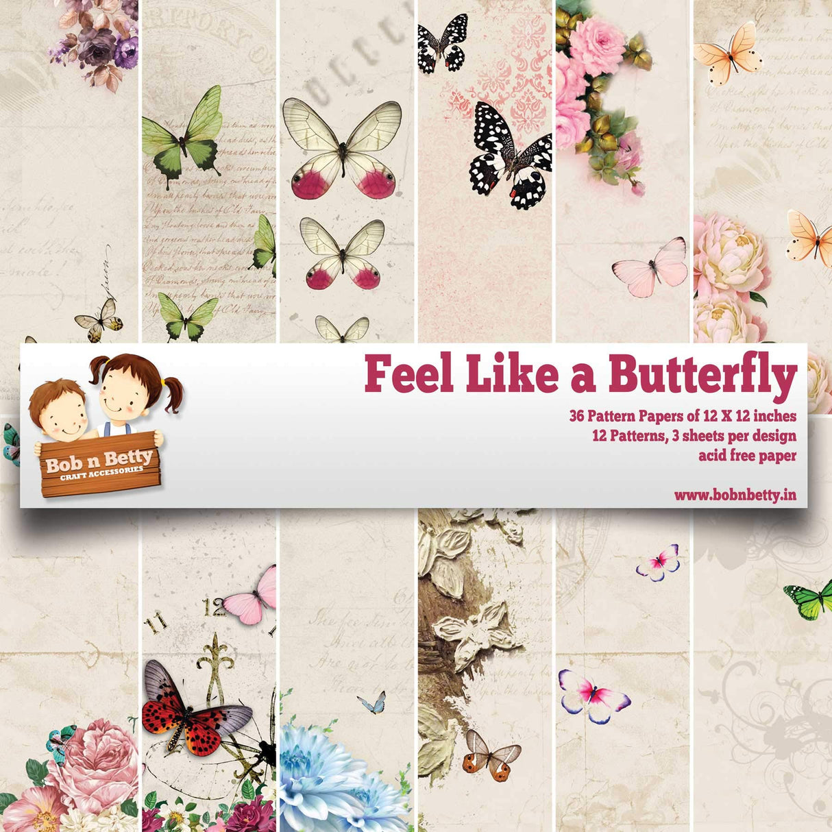 Bob N Betty Feel Like a Butterfly 12'x12' Paper Pad