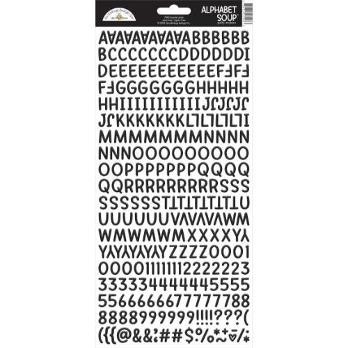 Doodlebug Design Beetle Black Alphabet Soup Puffy Stickers (7403)