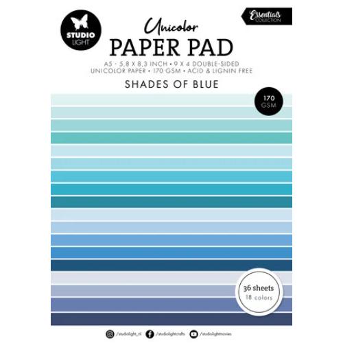 Studio Light Shades Of Blue Essentials A5 Unicolor Paper Pad (SL-ES-UPP157)