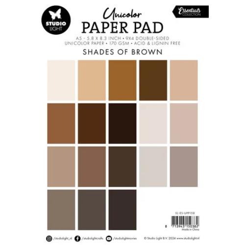 Studio Light Shades Of Brown Essentials A5 Unicolor Paper Pad (SL-ES-UPP158)