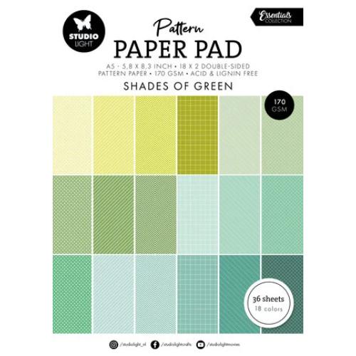 Studio Light Shades Of Green Essentials A5 Pattern Paper Pad (SL-ES-PPP164)