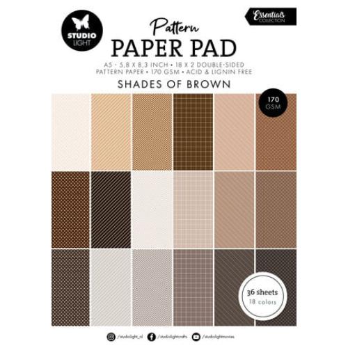 Studio Light Shades Of Brown Essentials A5 Pattern Paper Pad (SL-ES-PPP166)