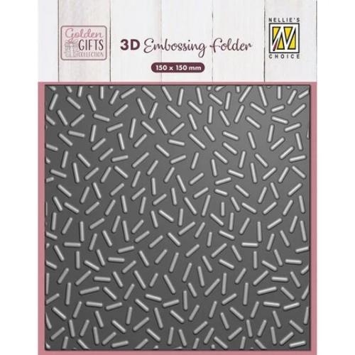 Nellie Snellen Golden Gifts 3D Embossing Folder Confetti Sprinkles (EF3D116)