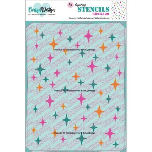 CarlijnDesign Stencils A6 Twinkle Stars (3pcs) (CDSC-0039)