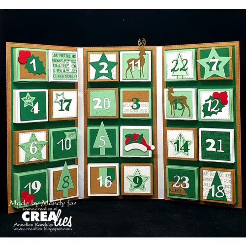 Crealies Create A Box Mini Dies No. 18 Advent Box with Numbers (CCABM18)