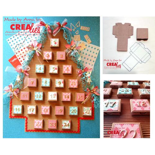 Crealies Create A Box Mini Dies No. 18 Advent Box with Numbers (CCABM18)