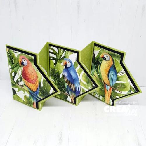 Crealies On The Move Dies No. 19 Design Q Triple Fun Fold Card with Diagonal Squares (CLMOVE19)